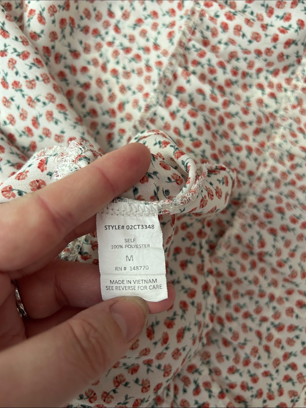 Sienna Sky Cream Peplum Top with Red Floral Print - Picture 5 of 6
